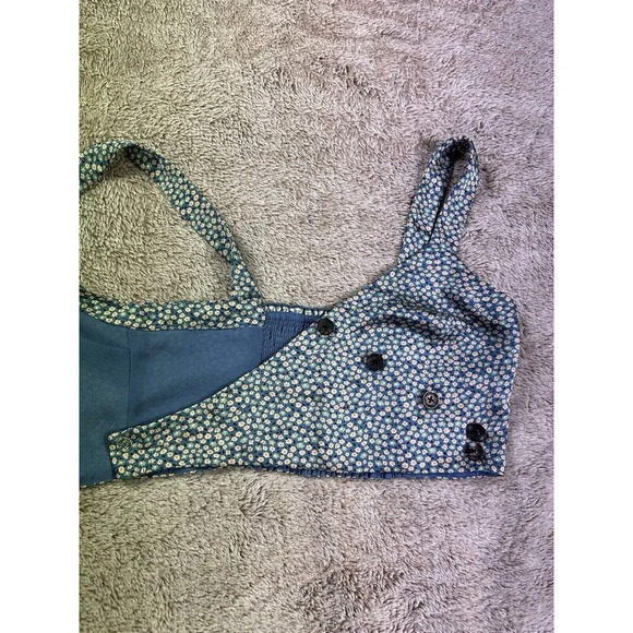 Madewell Women’s Button-Wrap Crop Tank in Bitsy Floral Size 4 - Picture 13 of 15